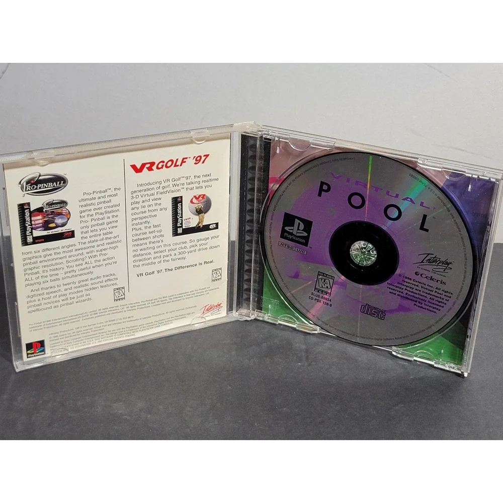 Virtual Pool Sony PlayStation 1 PS1 Interplay Sports Game SLUS-00034 Tested CIB